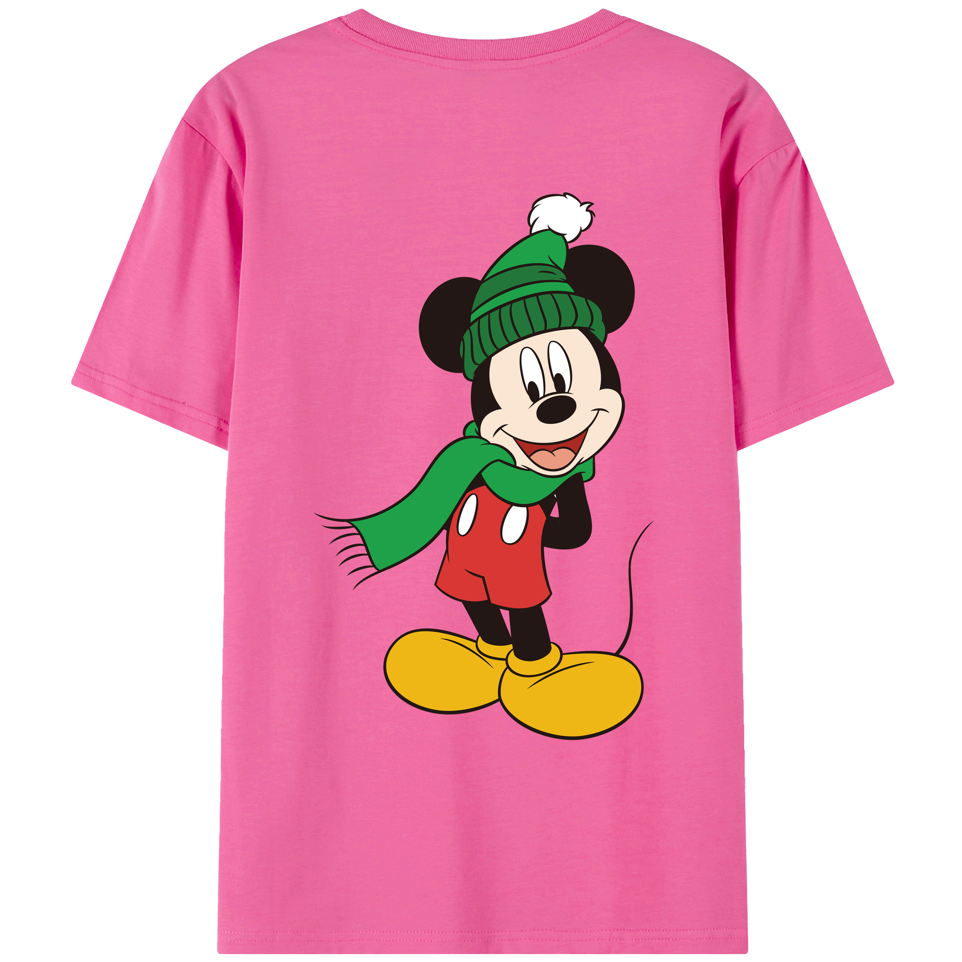 ミッキーマウス Mickey Mouse レディース半袖Tシャツ(バックプリント)